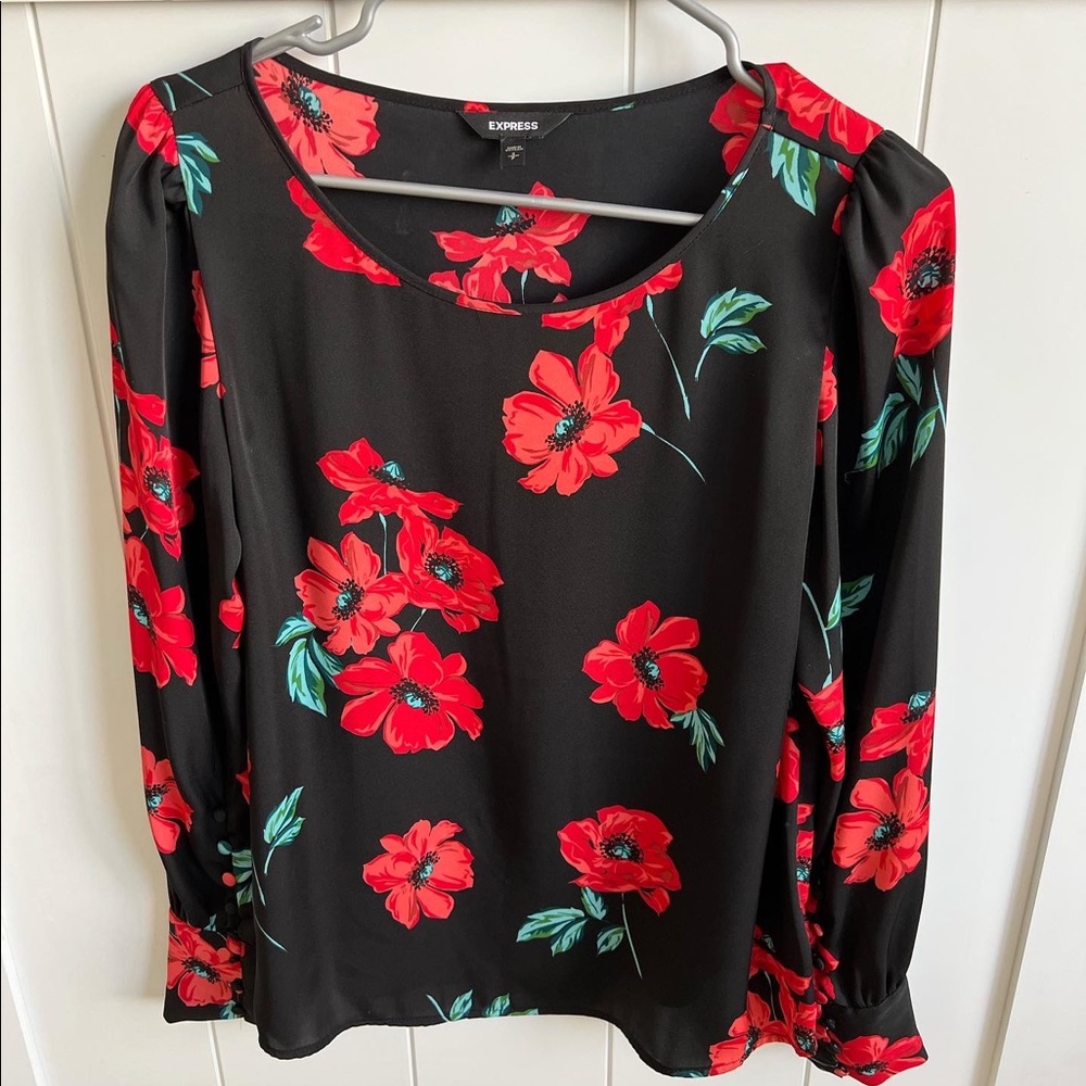 Express floral long sleeve shirt